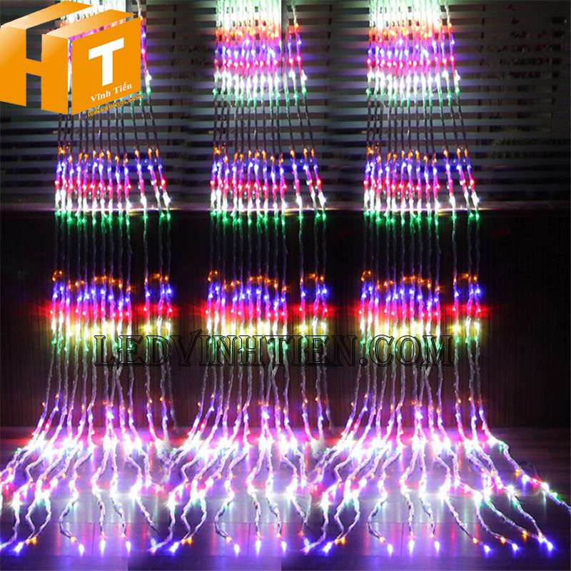 Đèn rèm led thác nước đổ đủ màu