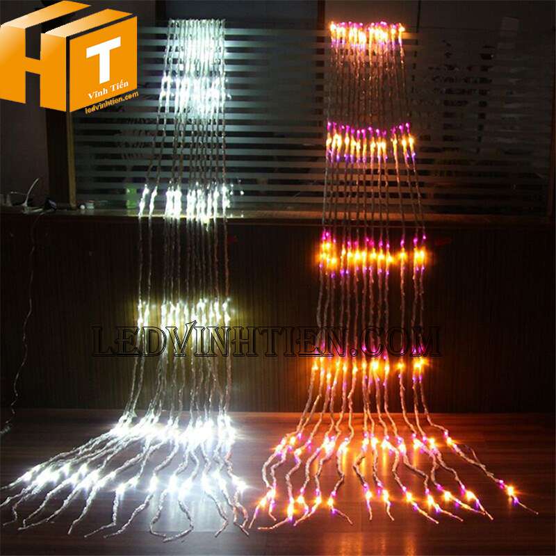 Đèn rèm led thác nước đổ đủ màu giá rẻ