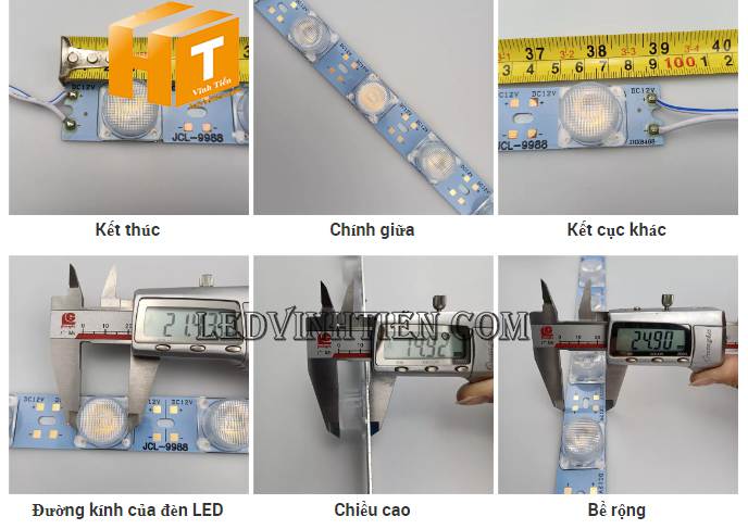 Kích thước chi tiết của Led thanh nhôm 3030 DC12v