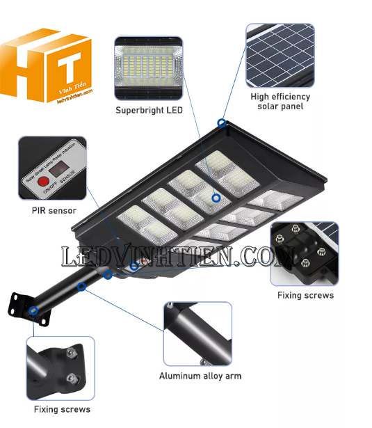 Đèn đường năng lượng mặt trời liền thể 400W