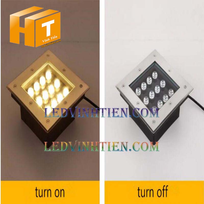 Nhà phân phối sỉ Đèn led âm đất 16w vuông màu vàng tại phú yên