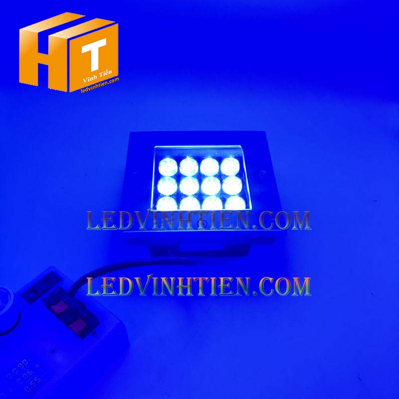 Đèn led led âm đất 24w vuông màu xanh dương chính hãng ledvinhtien.com