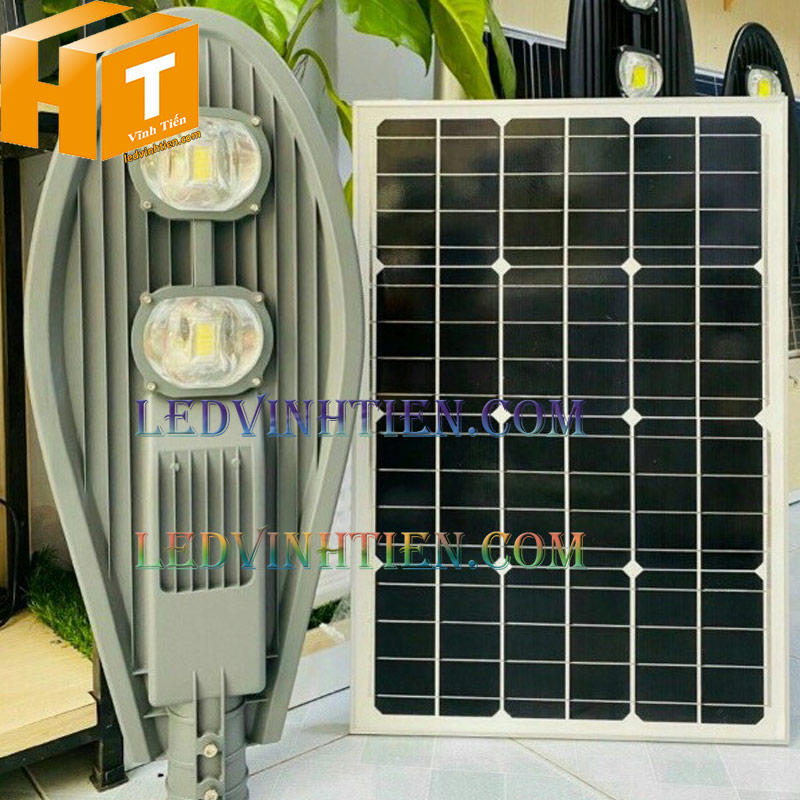 Đèn đường năng lượng mặt trời 100w chiếc lá cap cấp