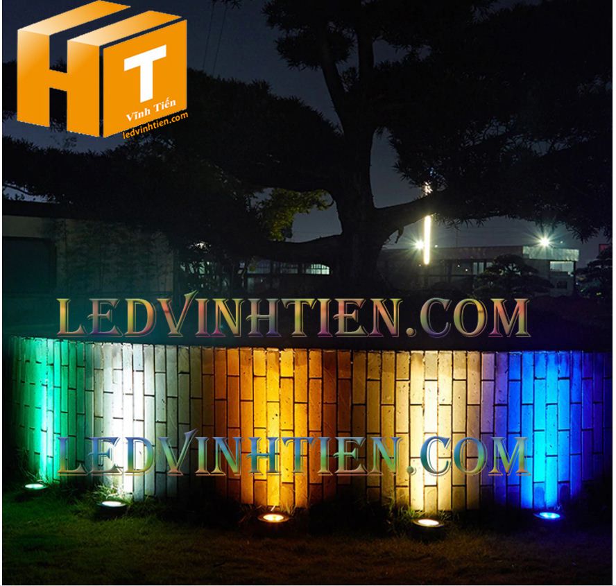 Đèn led âm đất 7w màu vàng hcm