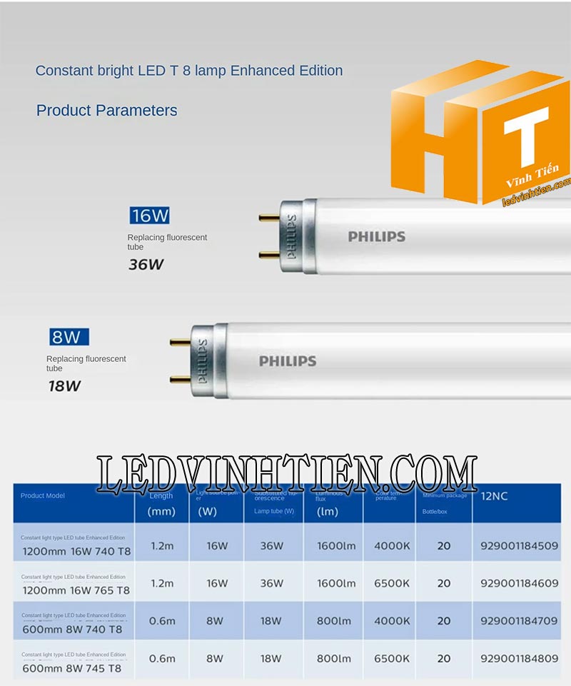 Bóng đèn tuýp led 30W 1.2m Philips chính hãng