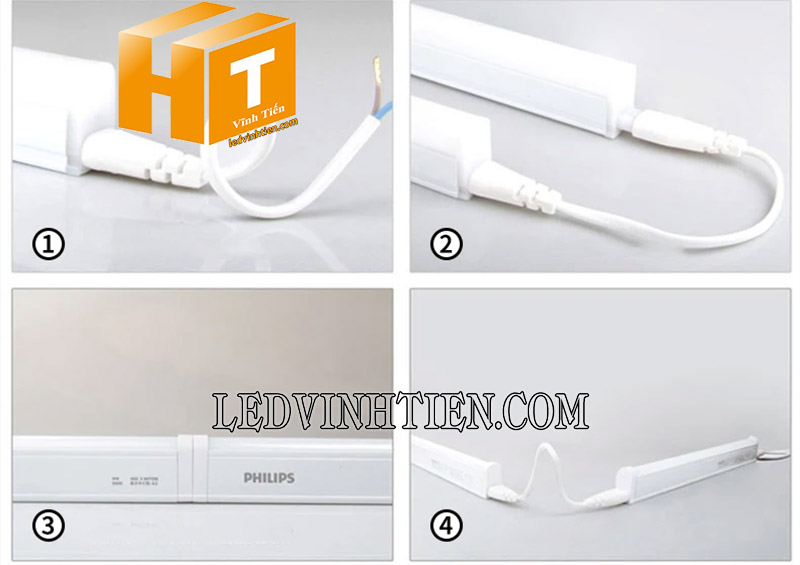 Cách đấu nối Bóng đèn tuýp led 14W 0.6m Philips