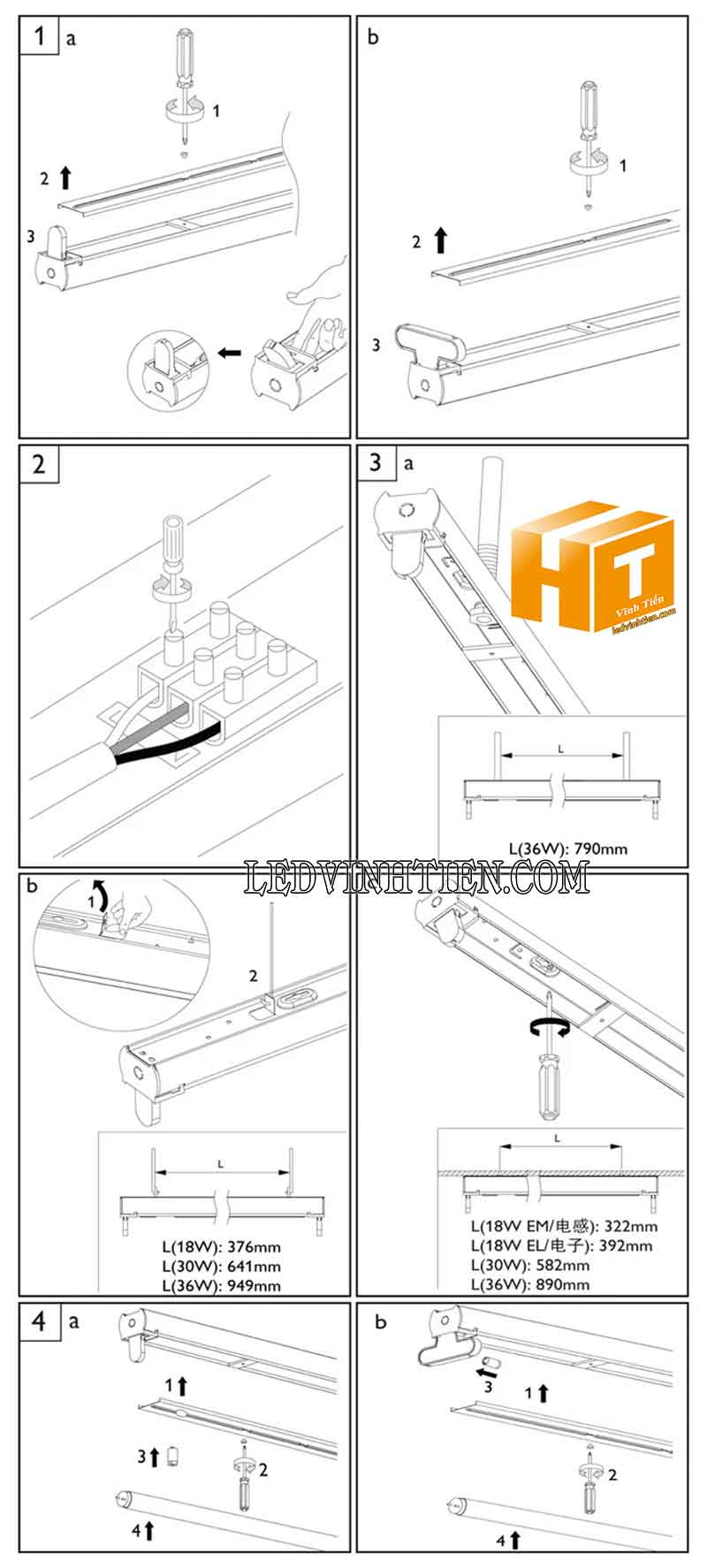 Cách lắp đặt bóng đèn tuýp led philips