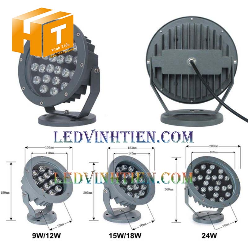 Đèn led chiếu cây 24w màu xanh dương loại tốt
