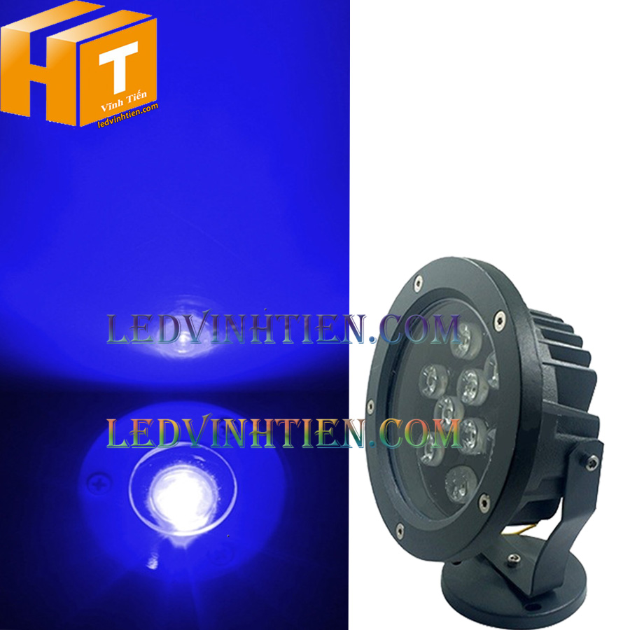 Đèn led rọi cây 9w màu xanh dương