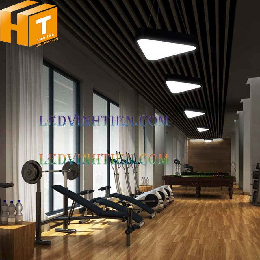 Đèn led thả văn phòng 48w, hình tam giác