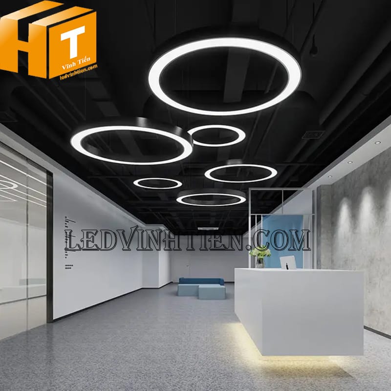 Đèn led thả văn phòng hình chữ O 48w
