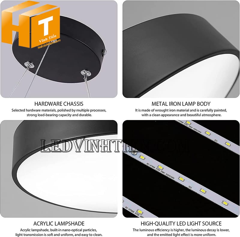 Đèn thả văn phòng hình chữ O