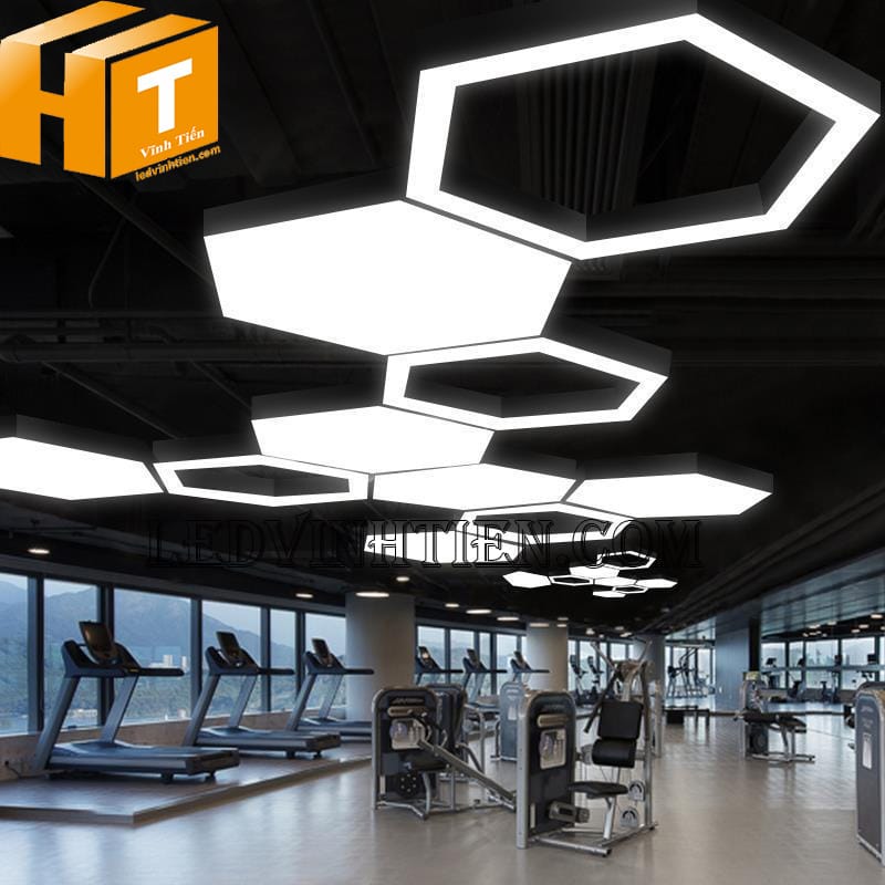 Đèn thả trần văn phòng hình lục giác