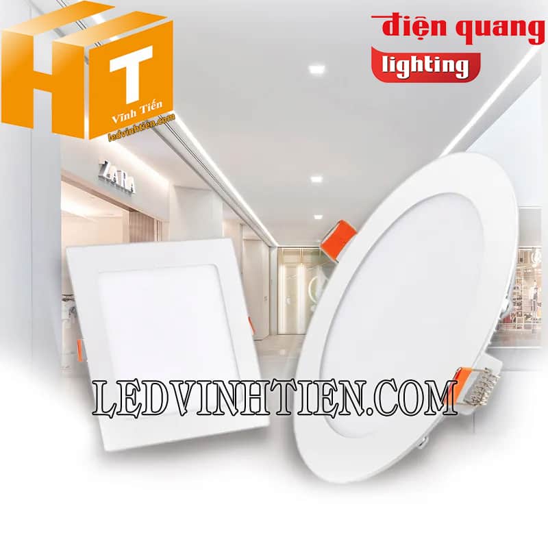 Đèn led âm trần siêu mỏng 6W, 9W, 12W, 15W, 18W, 24W Điện Quang dùng chiếu sáng nội thất, nhà phố
