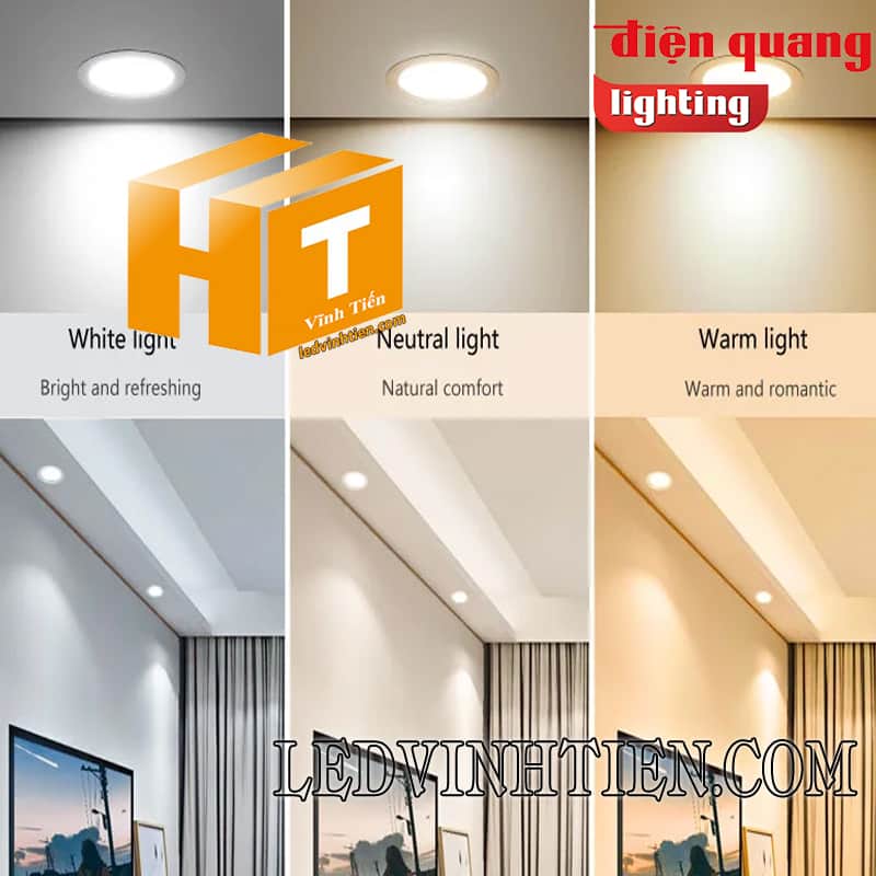 Nhiệt độ màu (CCT): 3000K/4000K/6500K của đèn led panel tròn