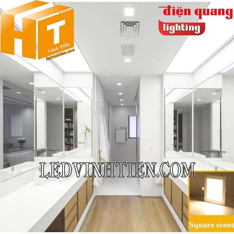 Đèn led panel vuông âm trần Pluto 24 dùng chiếu sáng văn phòng, phòng tập thể dục, nhà phố