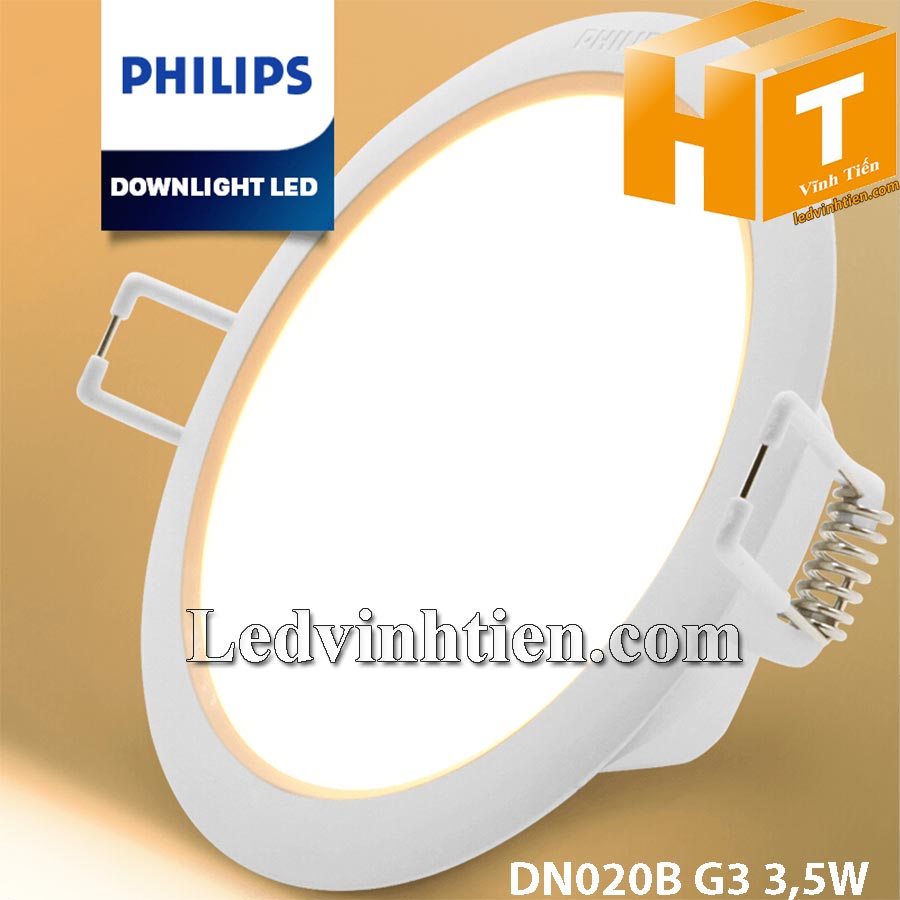 Đèn led âm trần tròn 3,5w DN020B Philips