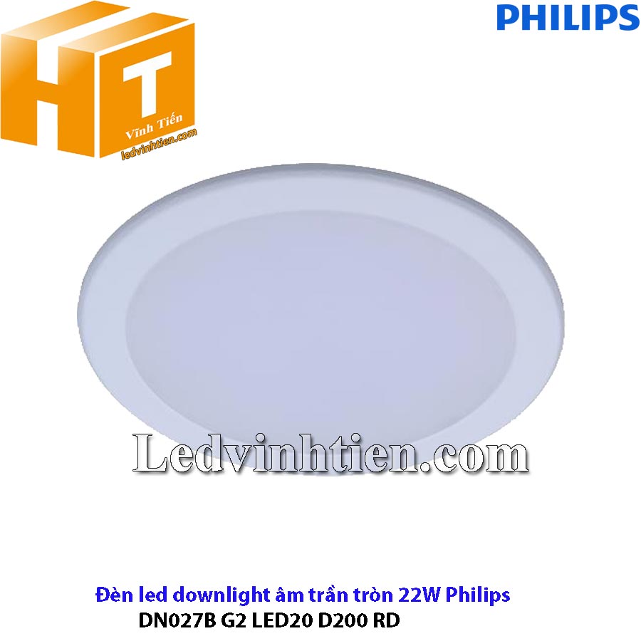 Đèn led âm trần tròn 17W DN027B G2 LED15 D175 RD Philips