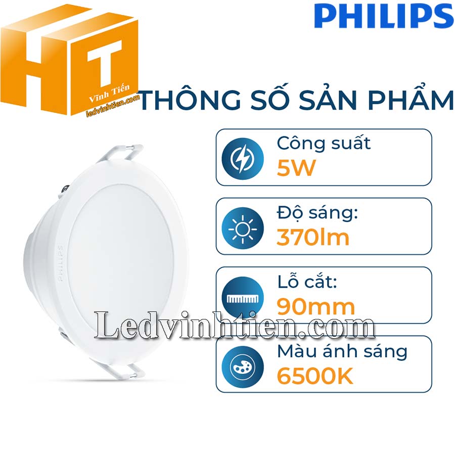 Đèn led âm trần 5W Meson IO Philips