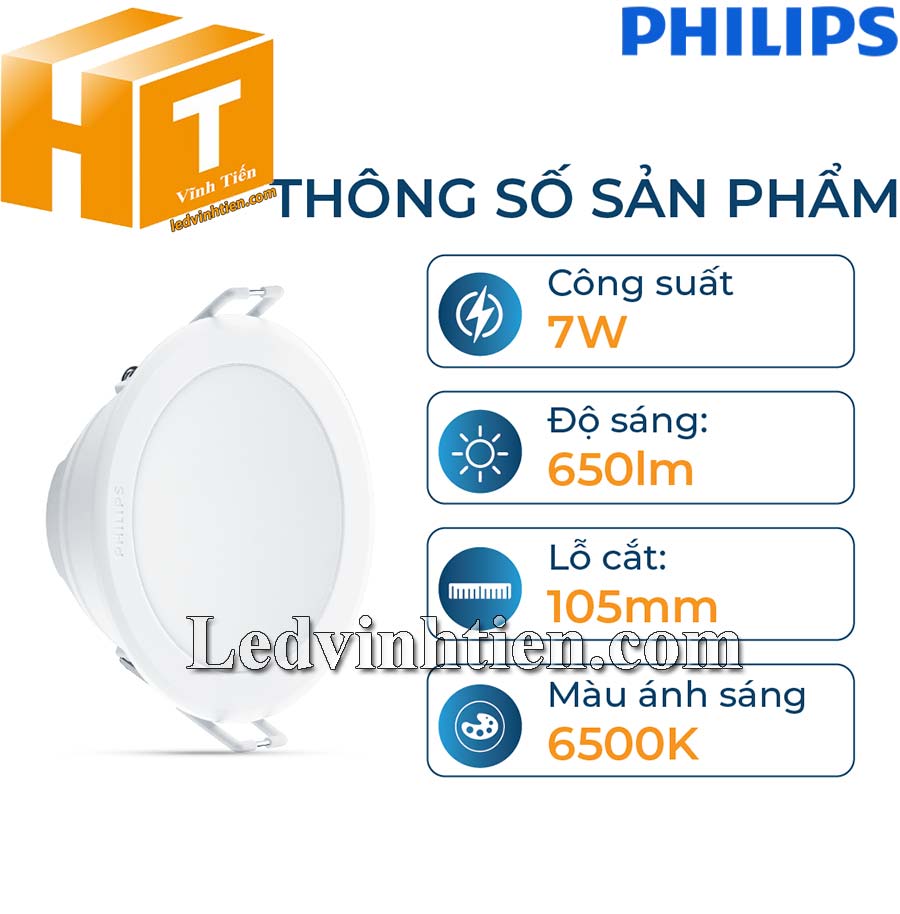 Đèn led âm trần 7W Meson IO Philips