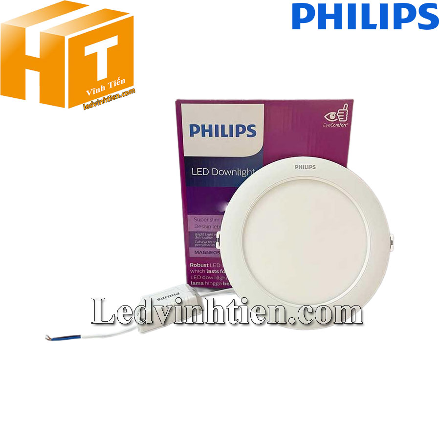 Trọn bộ kèm theo của đèn led âm trần DL262 EC RD 125 9W Philips, ghim điện là sáng