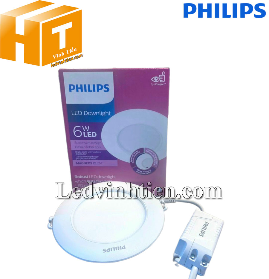 Đèn led âm trần siêu mỏng 6W DL262 EC RD 100 Philips