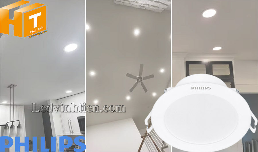 Đèn led âm trần Eridani DL190B LED18 D200 23W WH SNI Philips dùng chiếu sáng nhà phố, văn phòng