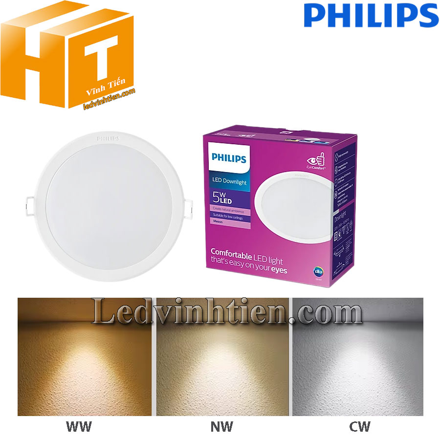 Đèn led âm trần tròn đổi màu 5W Meson SSW 080 Philips