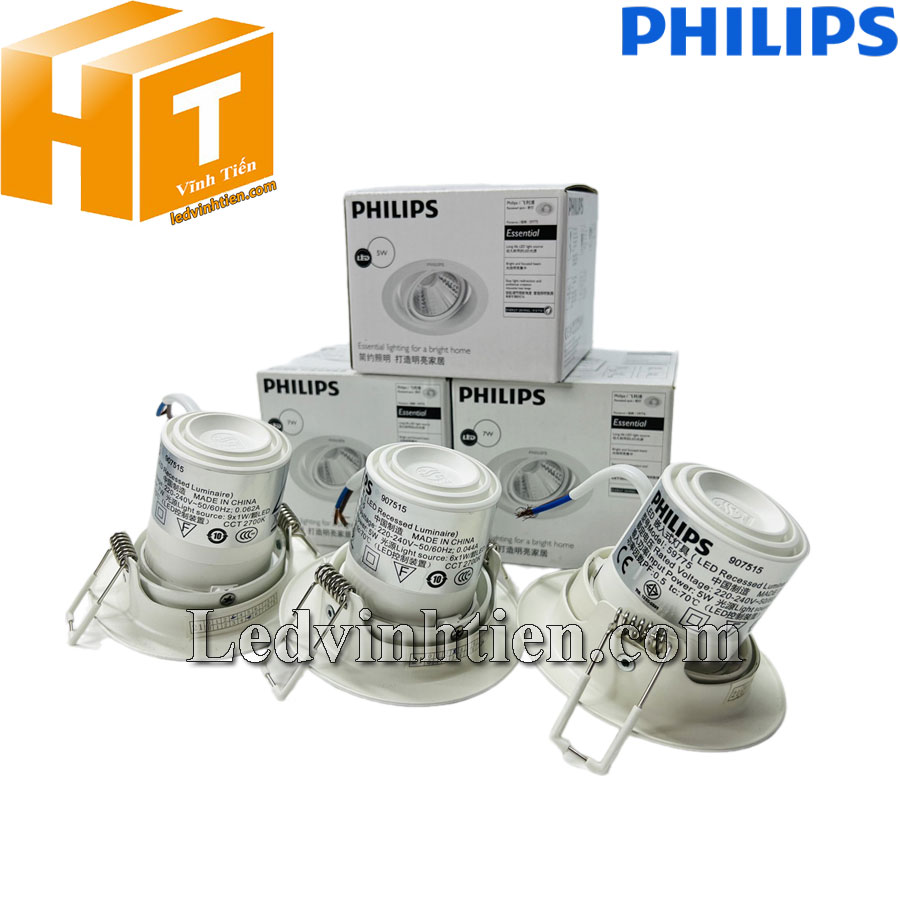  Mặt sau của đèn led downlight chiếu điểm Pomeron 7W đổi góc linh hoạt 2 trục Philips