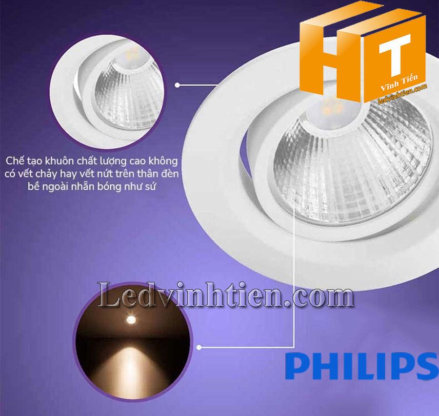 Cấu tạo Màu ánh sáng của đèn led downlight chiếu điểm Pomeron 7W đổi góc linh hoạt 2 trục (đèn có 2 mẫu ánh sáng khác nhau đó là 2700K/vàng, 4000K/trung tính)