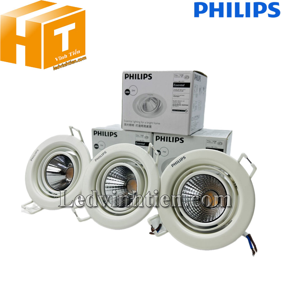 Hình ảnh sản phẩm đèn led downlight chiếu điểm Pomeron 3W đổi góc linh hoạt 2 trục Philips