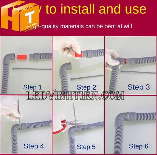 Cách cài đặt Ống ruột gà thoát nước thải máy lạnh điều hòa