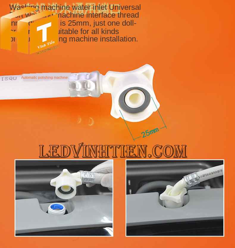 Hướng dẫn cách  lắp đặt Dây cấp nước máy giặt loại tốt, giá rẻ tại công ty Vĩnh Tiến