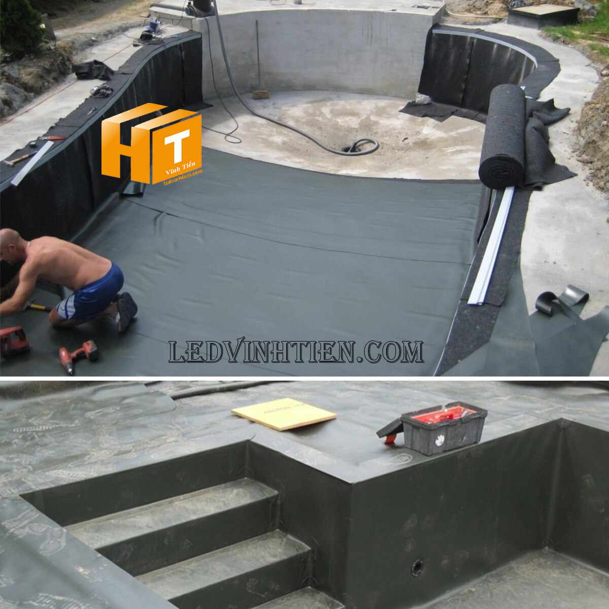 Màng chống thấm HDPE loại tốt  dùng làm các hồ cá cảnh