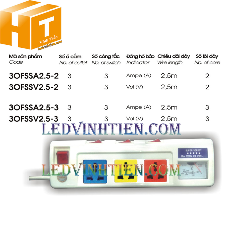Bán ổ cắm kéo dài lioa 3OFSS tại phú yên