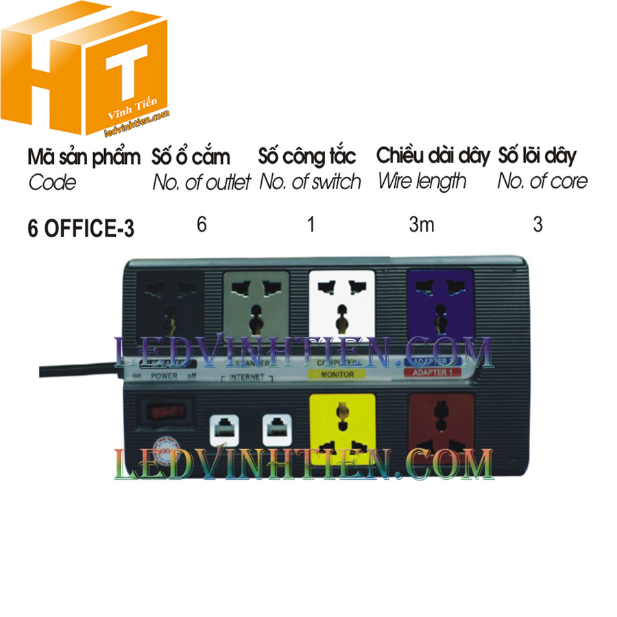 Ổ cắm đa năng LIOA 6 OFFICE-3 tại tuy hòa phú yên