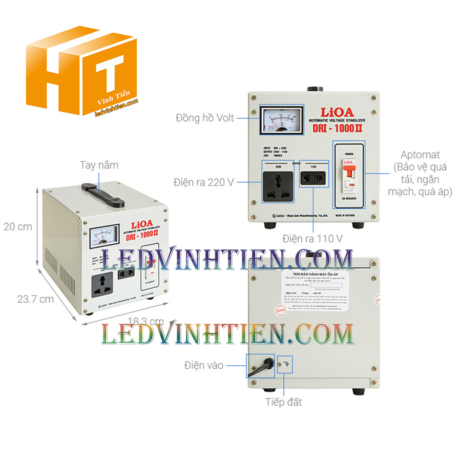 Bán ổn áp 1 pha lioa DRI-1000II tại phú yên