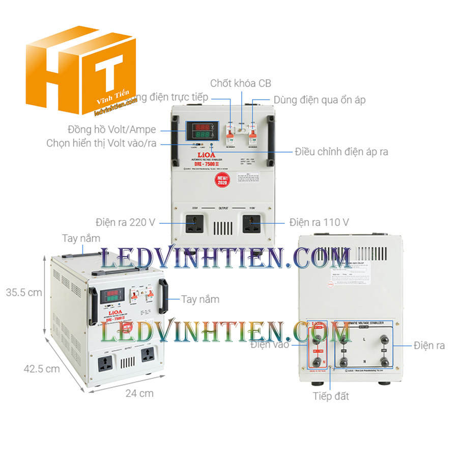 Ổn áp 1 pha lioa DRI-7500II giá sỉ