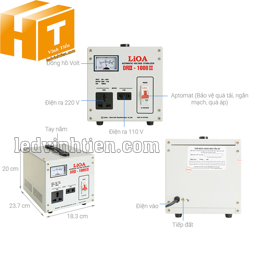 Bán ổn áp lioa 1 pha DRII-1000II giá sỉ tại phú yên