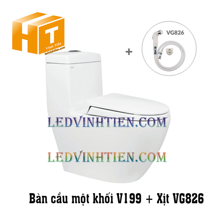 Bán bàn cầu một khối Viglacera V199 giá sỉ