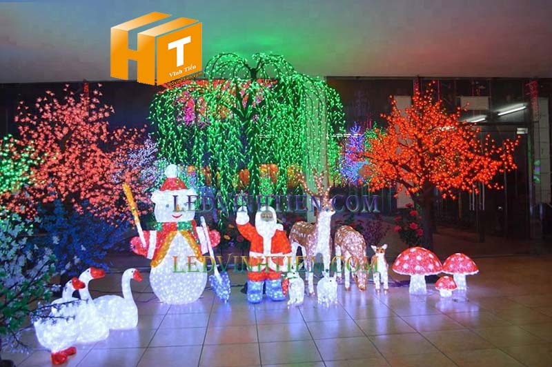 Cây hoa đèn led 1,5m màu đỏ giá rẻ