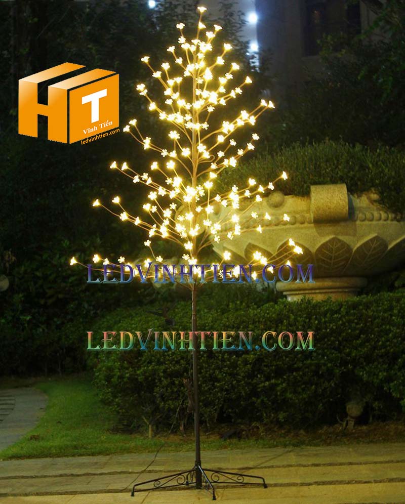 Hoa mai đèn led màu vàng