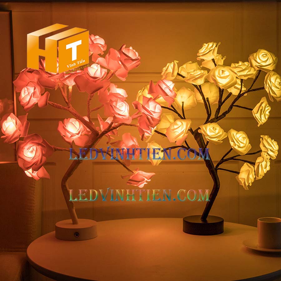 Cây hoa đèn led màu vàng