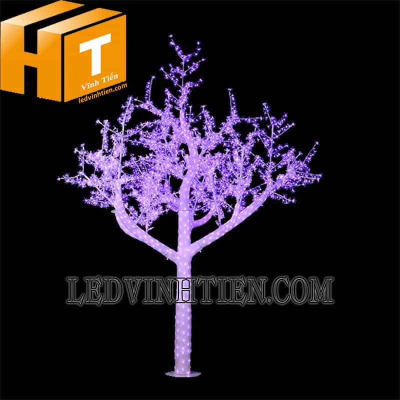 Cây hoa đào đèn led màu hồng loại tốt