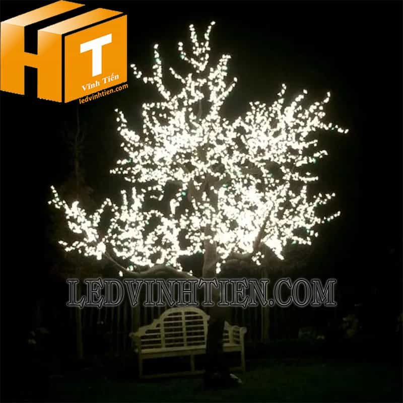 Cây hoa đào đèn led màu hồng siêu sáng