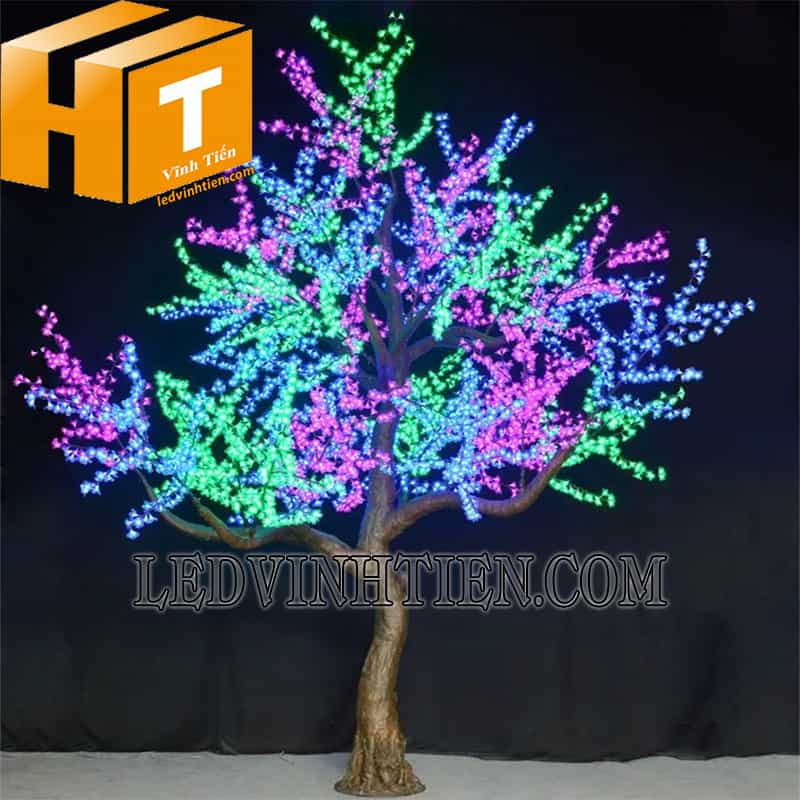 Cây hoa mai đèn led màu xanh lá giá rẻ