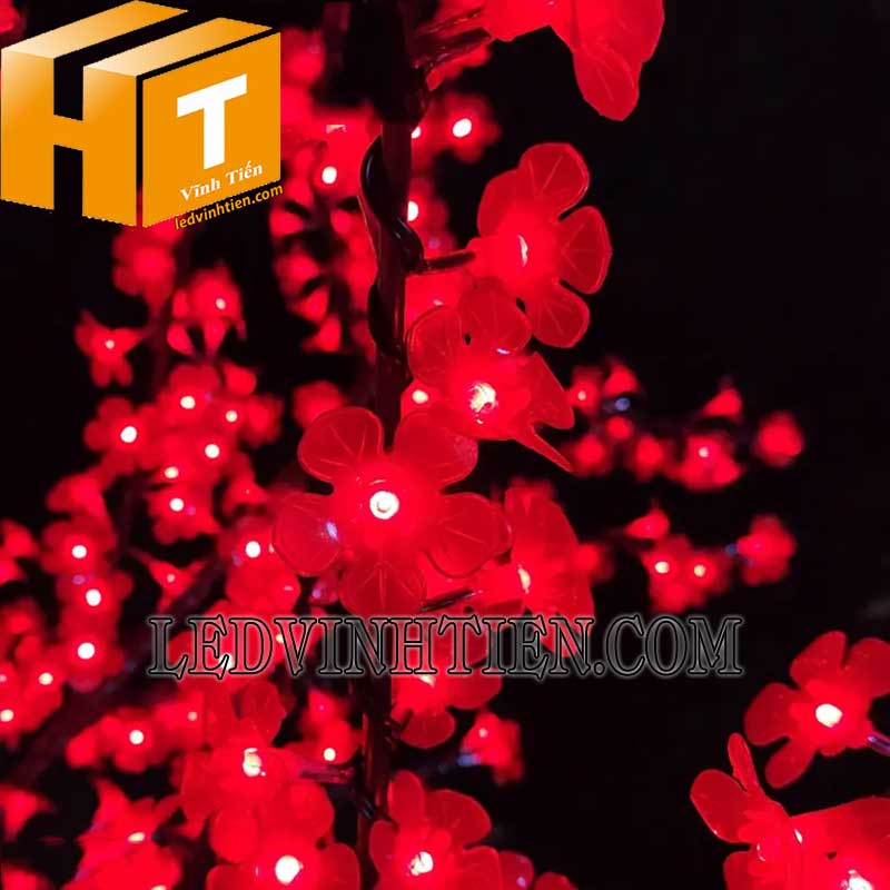 Cây hoa mai đèn led màu xanh lá loại tốt