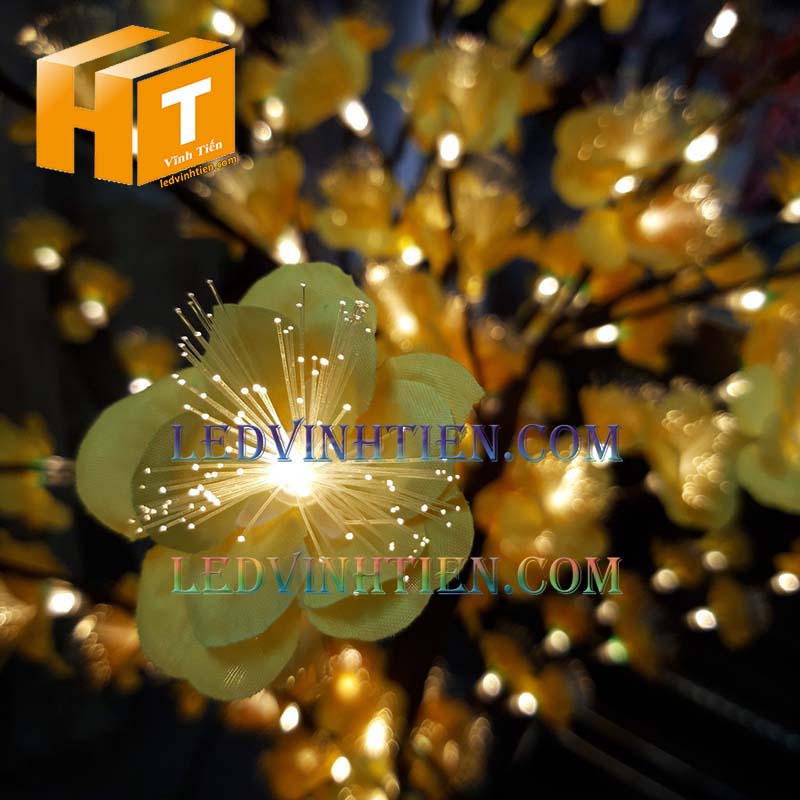 Cây hoa mai đèn led 2m màu vàng siêu sáng