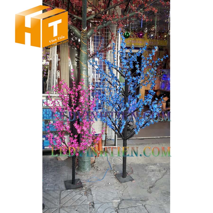 Cây hoa đào đèn led 3m màu đỏ giá rẻ