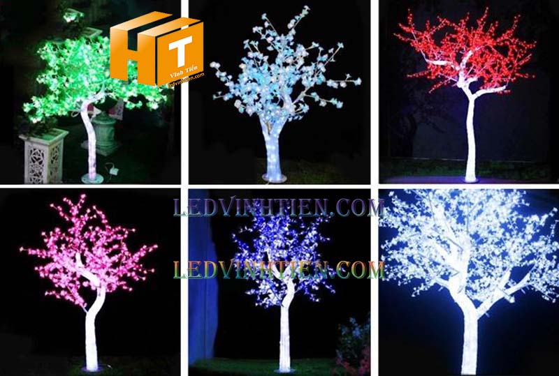 Cây hoa đào đèn led 3m màu đỏ